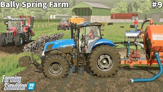 Bringing Water Spreading Slurry amp Sowing Canola│Bally Spring│FS 22│Timelapse9 [upl. by Drapehs]