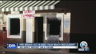 Fire at Chef Creole restaurant on Tamarind Avenue in West Palm Beach Sunday morning [upl. by Colt]