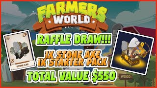 PLAY TO EARN FARMERS WORLD RAFFLE DRAW  STONE AXE  STARTER PACK  BEST NFT GAMES  CRYPTO FARMING [upl. by Arikehs468]