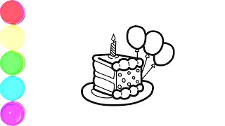 Set Birthday Cakes How to Draw a Birthday Cake [upl. by Aseram]