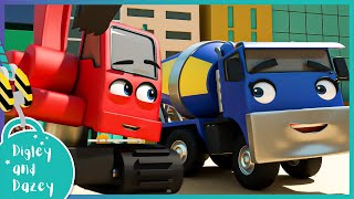 Construction Crew  New Colours 🚧 🚜  Digley and Dazey  Kids Construction Truck Cartoons [upl. by Haiacim]