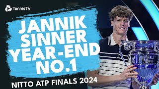 Jannik Sinner Receives 2024 ATP YearEnd No1 Trophy 🏆  Nitto ATP Finals 2024 [upl. by Rudwik]