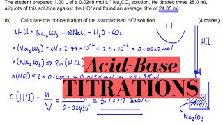 AcidBase Titrations Calculating Concentration of a Standard Solution [upl. by Norb]