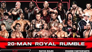 WWE 2K14 20man Royal Rumble match [upl. by Nehgem846]