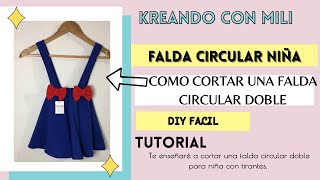 Como hacer Falda circular para niña  Cortar falda circular [upl. by Ennairb]