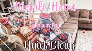 NEW MOBILE HOME QUICK CLEAN  GROCERY HAUL [upl. by Adarbil]