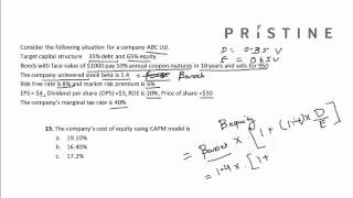 CFA Tutorial Corporate Finance Calculating Cost of Equity using CAPM model [upl. by Anatak336]