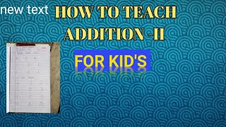 HOW TO TEACH ADDITION II [upl. by Ellerd]