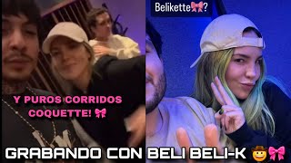 Natanael Cano y Belinda JUNTOS GRABANDO corridos coquette 🎀🤠 BELI BELIK [upl. by Rukna]