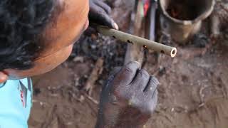 Colombian Amazon Taiwano Indigenous People Making the Flute [upl. by Aennaej]