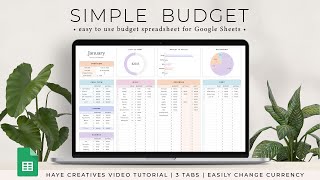 Budget Planner Spreadsheet for Google Sheets [upl. by Diena971]