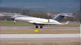 HD Comlux Bombardier Global 5000 taxi amp takeoff at GenevaGVALSGG [upl. by Caitrin]