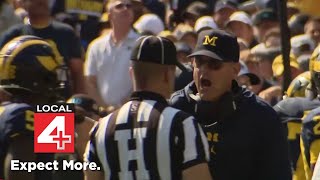 NCAA hands former Michigan coach Jim Harbaugh a 4year show cause order for recruiting violations [upl. by Aicirtam]