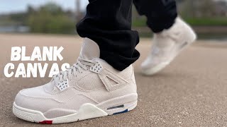 What Happened Jordan 4 SailBlank Canvas Review amp On Foot [upl. by Machos]