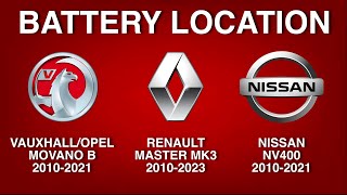 BATTERY LOCATION amp REMOVAL  VAUXHALLOPEL MOVANO B RENAULT MASTER MK3 NISSAN NV400 [upl. by Natsirk]