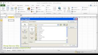 MS Excel 2010  How to create hyperlink to existing file [upl. by Nikolos]