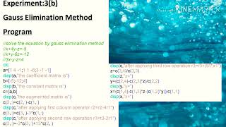 Gaussian elimination method on Scilab [upl. by Octavius558]