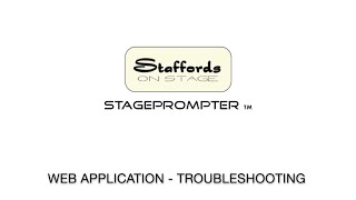 7  Stageprompter web application tutorial – troubleshooting [upl. by Esirec]