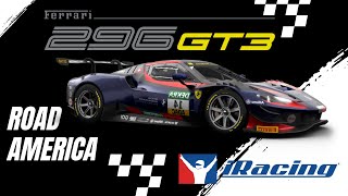 CORRIDA PEGADA EM ROAD AMERICA COM A FERRARI 296 GT3 iracing simracing monetização [upl. by Trometer673]