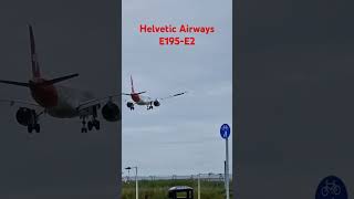 Helvetic Airways E195E2 landing planes avgeek aviation planespotting [upl. by Ned]