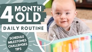 DAILY ROUTINE of a 4 MONTH OLD Baby Schedule Milestones Tips and Tricks  The Carnahan Fam [upl. by Ahsieni341]