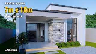 Simple House  House Design idea  7m x 10m Simple and Modern [upl. by Llertnov]