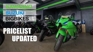 KAWASAKI amp SUZUKI Bigbikes Pricelist Updated  NadzOnTwoWheels motovlog pricelist [upl. by Carlstrom]