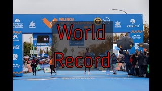 Half Marathon WORLD RECORD Yomif Kejelcha  Higlights Valencia Half Marathon [upl. by Alabaster]