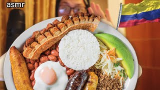 ASMR Comiendo La ESPECTACULAR Bandeja Paisa en COLOMBIA mukbang asmr [upl. by Barrett334]