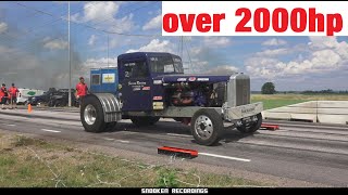 PeterBilt 358  Detroit 2 Stroke v8 18l Diesel 2000hp Dragrace Truck  Built by Frank fierro [upl. by Iznik]