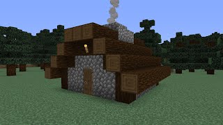 How To Build a Minecraft Taiga Village Medium House 4 [upl. by Uhayile576]