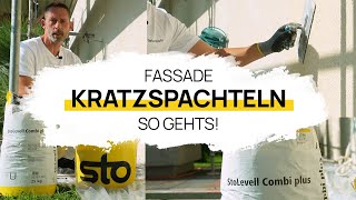 Fassade KRATZSPACHTELN  So macht es der PROFI [upl. by Annehcu]