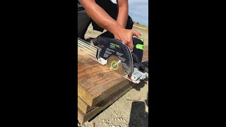 Tackling 50foot LVL ledger boards with the HKC 55 cordless carpentry saw [upl. by Ennasil]