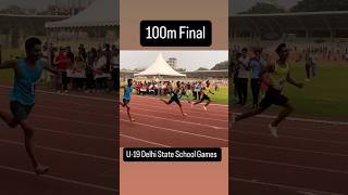 100m Final  U19 Delhi State School Games 202425 motivation army 100m shortvideo [upl. by Aihselat]