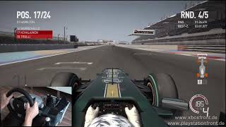 F1 2010 Bahrain Gameplay PIP with Fanatec Wheel Directfeed Xbox 360 PS3 [upl. by Stillman311]