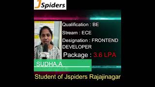 SUCCESSFULLY placed as FRONT END DEVELOPER  SUDHAA  jobs JSPIDERS RAJAJINAGAR  CAREER [upl. by Ellenaj]