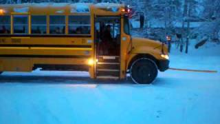 Schoolbus in snow [upl. by Rae]