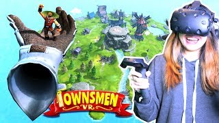 BUILD AND CONTROL YOUR OWN ISLAND  Townsmen VR Gameplay HTC Vive [upl. by Adamec]