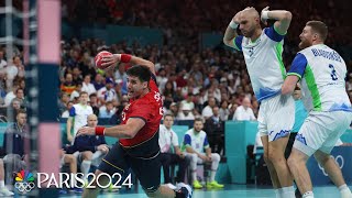 Spain seals mens handball bronze over Slovenia with lastsecond save  Paris Olympics  NBC sports [upl. by Asoral964]