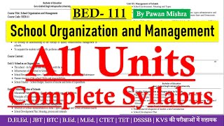 School Organization and Management  SOM  All Units  BEd Semester 1  By Pawan Mishra [upl. by Roselane231]