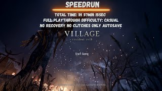 Resident Evil Village Speedrun PC New record  No recovery  Full playthrough  Japanese audio [upl. by Seth]