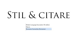 Tutorial bibliografii Zotero 5 schimbarea stilului de citare stilul de citare al Academiei Române [upl. by Francisco]