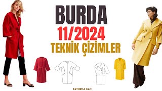 Burda 11 2024 Teknik Çizimler 🎁🎉🎁 Çekilişle Hediye Bu Sayı [upl. by Ynaittirb]