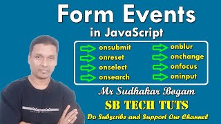 Form Events in JavaScript  Events  JavaScript  CLASS47  Telugu  Web Technology [upl. by Doughty]