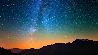 Meteor Shower Peak Time Lapse Falling Shooting Stars 20212022 [upl. by Nauqan]