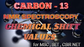 Carbon 13 NMR SPECTROSCOPY  CHEMICAL SHIFT VALUES and Spin Spin Splitting CSIR net and set [upl. by Lalitta]