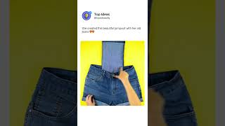 Transforming Old Jeans into a Stunning Jumpsuit shortsvideo shorts diy [upl. by Vitalis]