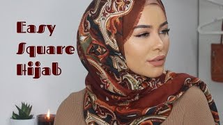 Easy Square Hijab Tutorial [upl. by Aicella]