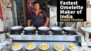 Indias Fastest Omelette Maker  90 Seconds 5 Omelette Ready  Awarded Chef  Street Food India [upl. by Callie]