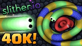 CRAZY 40K MASS HIGHSCORE RECORD GAMEPLAY  SLITHERIO Gameplay Agario With Snakes [upl. by Valentin]